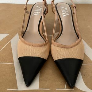 Zara cap toe kitten heels